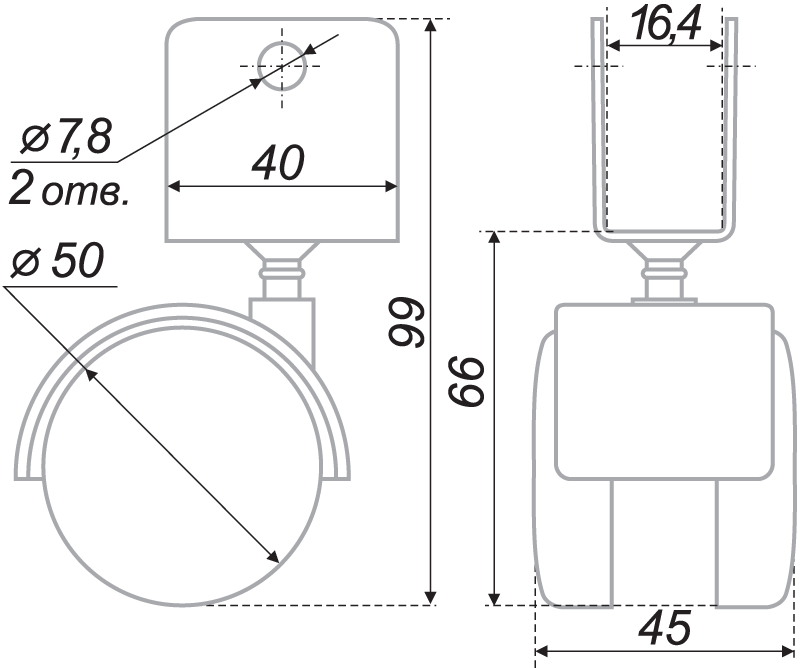 картинка Мебельная опора N106BL/BL.5 от магазина DFCH 