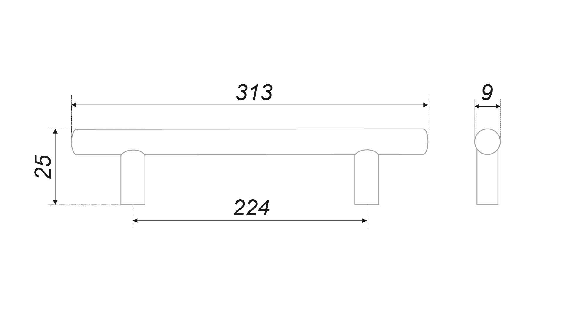 картинка Мебельная ручка RR001SN.4/224 от магазина DFCH 