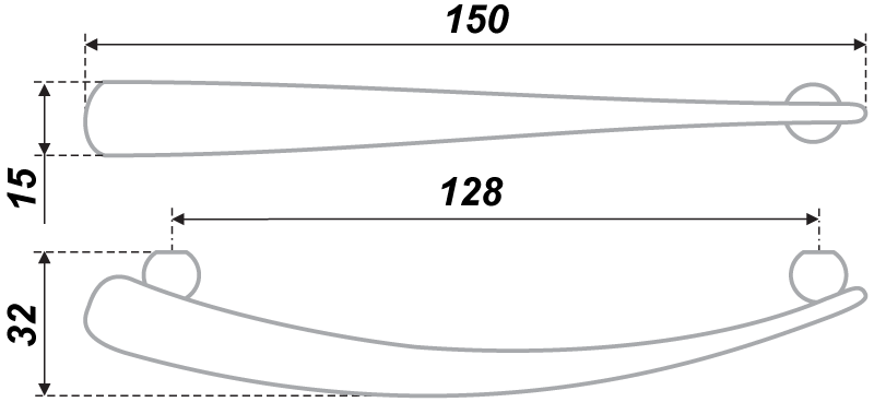 картинка Мебельная ручка RS007CP.4/128 от магазина DFCH 