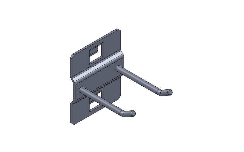 картинка Крючок двойной L=50 мм Н=30 мм (Металлик) HS028-26 от магазина DFCH 