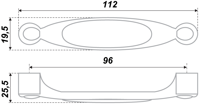 картинка Мебельная ручка RS112AB.4/96/W16 от магазина DFCH 