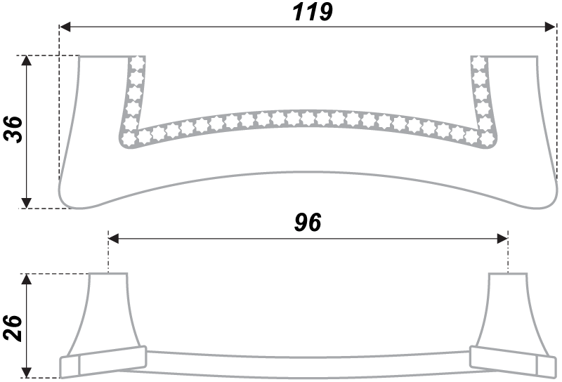 картинка Мебельная ручка RS423CP/CrT.4/96 от магазина DFCH 