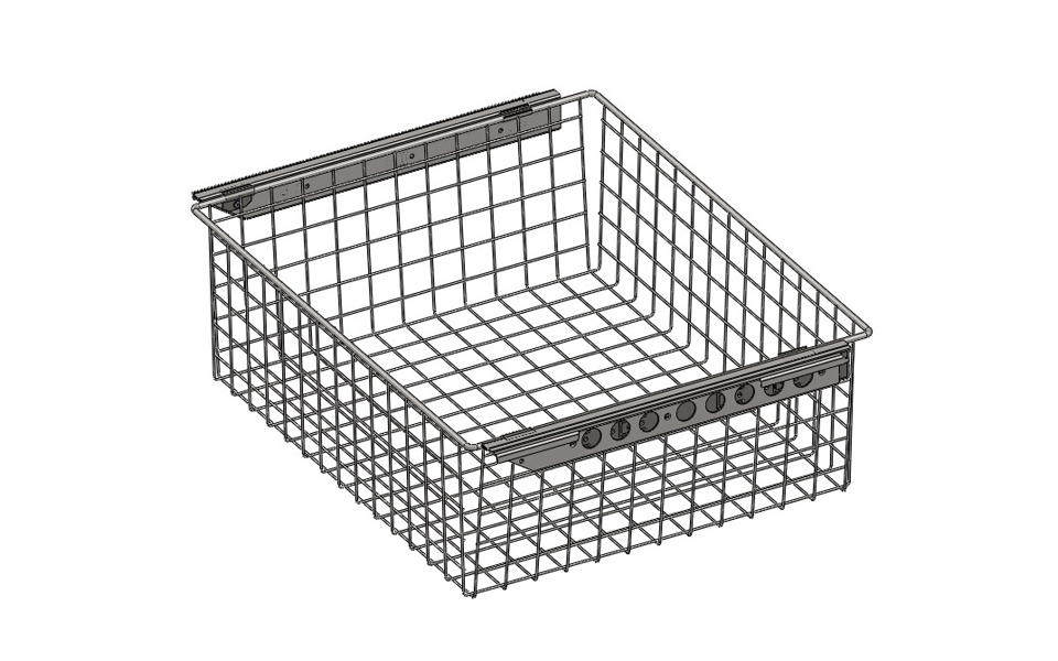картинка Корзина сетчатая выдвижная 550х450х190 мм (Металлик) HS015-26 от магазина DFCH 