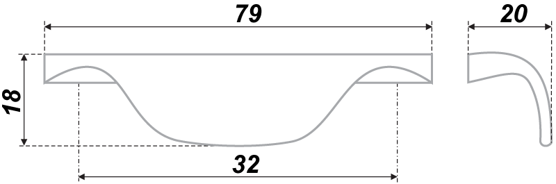 картинка Мебельная ручка RS025CP.3/32 от магазина DFCH 