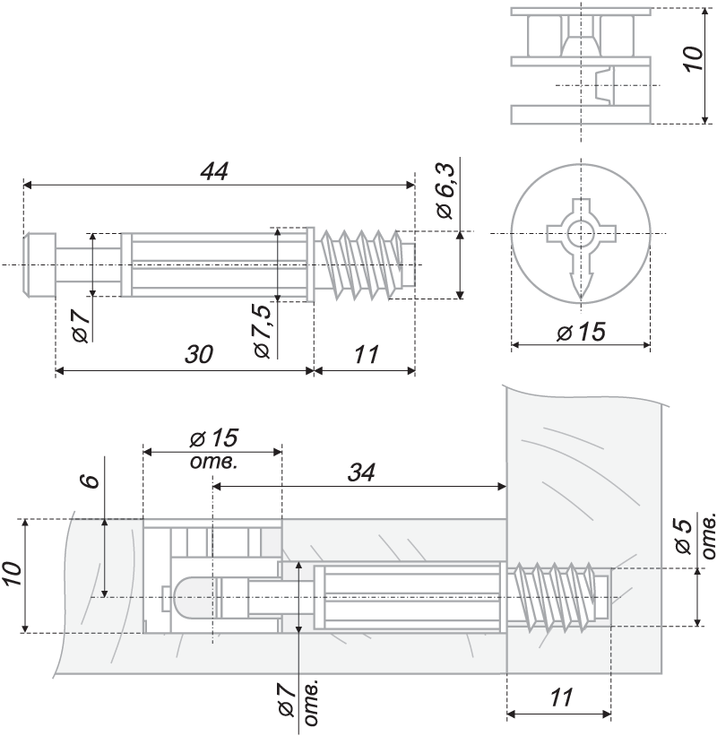 картинка Стяжка B-fix ST01/48/6/Zn/01 от магазина DFCH 