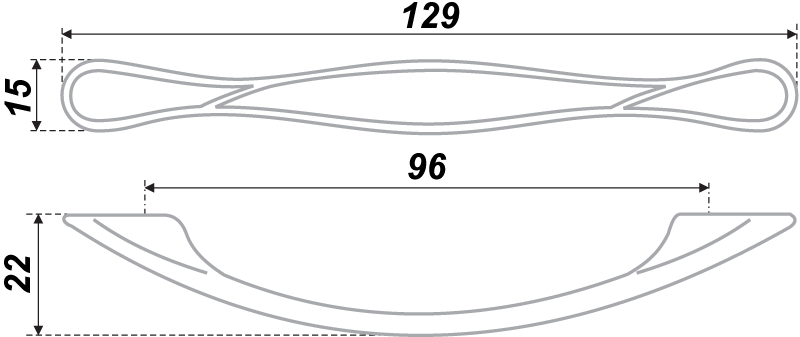 картинка Мебельная ручка RS410EAB.3/96 от магазина DFCH 