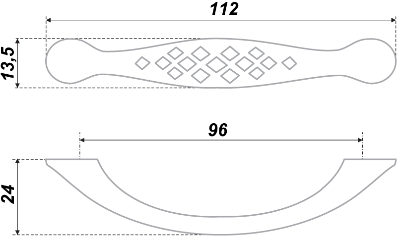 картинка Мебельная ручка RS419EAB.3/96 от магазина DFCH 