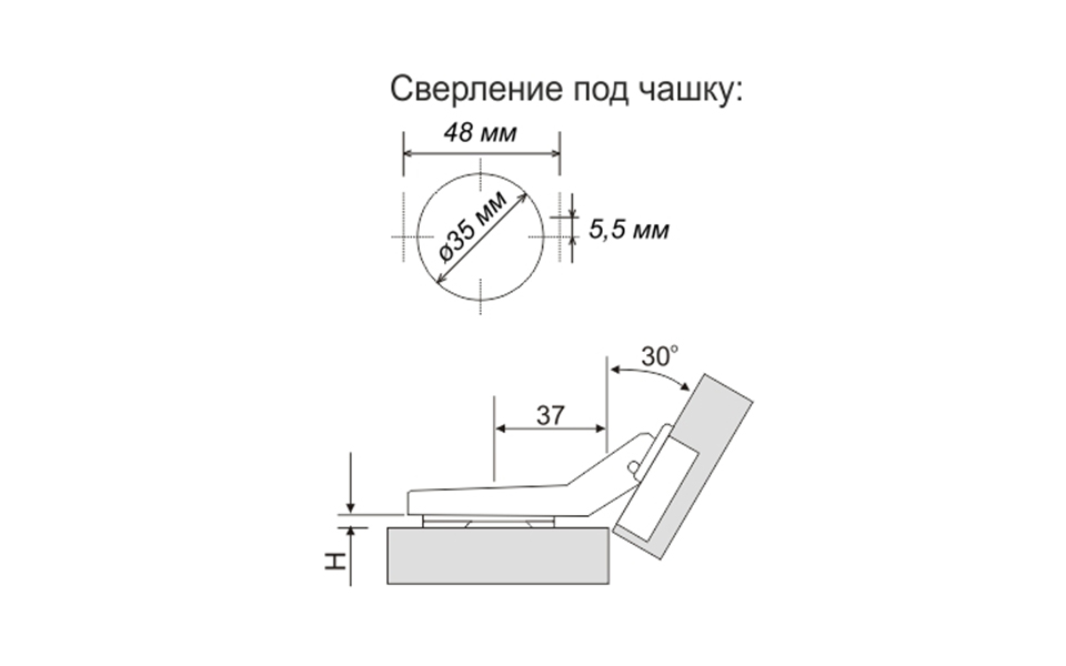 БЫСТРЫЙ МОНТАЖ Петля с газ-лифтом 30* купить по цене от  в Петербурге и Москве
