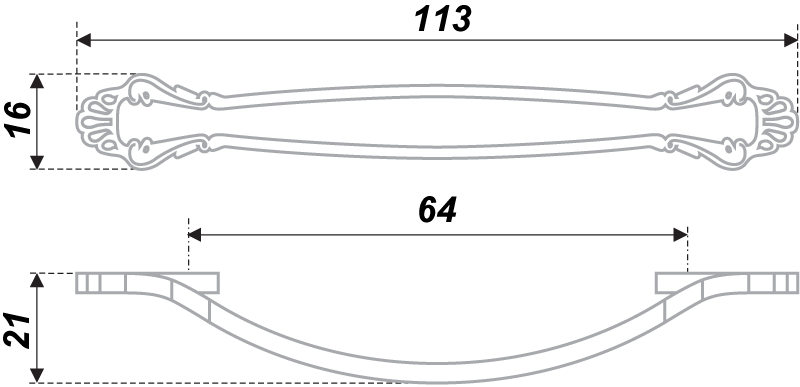 картинка Мебельная ручка RS430CP/W.4/64 от магазина DFCH 