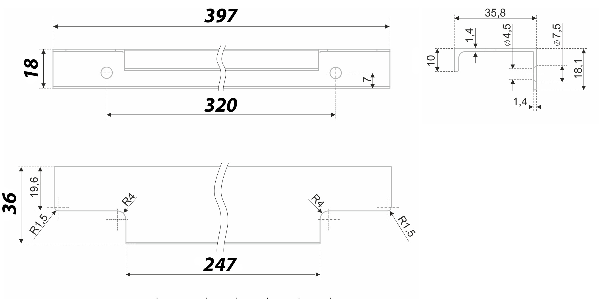 картинка Мебельная ручка RAY RT109SST.1/000/400 от магазина DFCH 