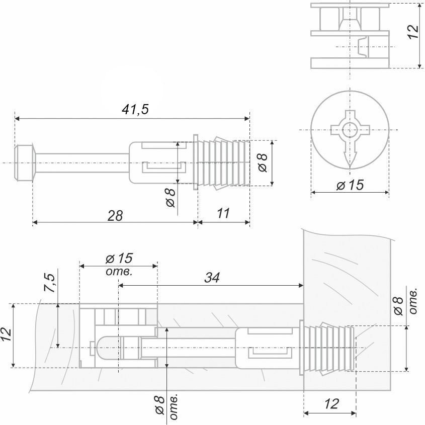 картинка Стяжка B-fix быстрого монтажа ST01/52/6/RdZn/01 от магазина DFCH 