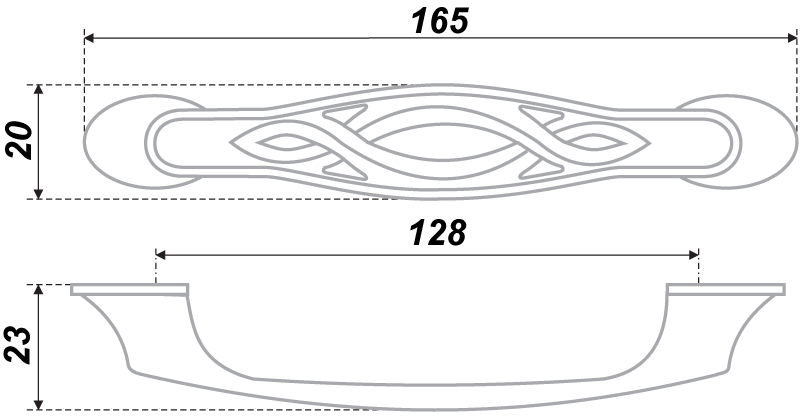 картинка Мебельная ручка RS407EAB.4/128 от магазина DFCH 