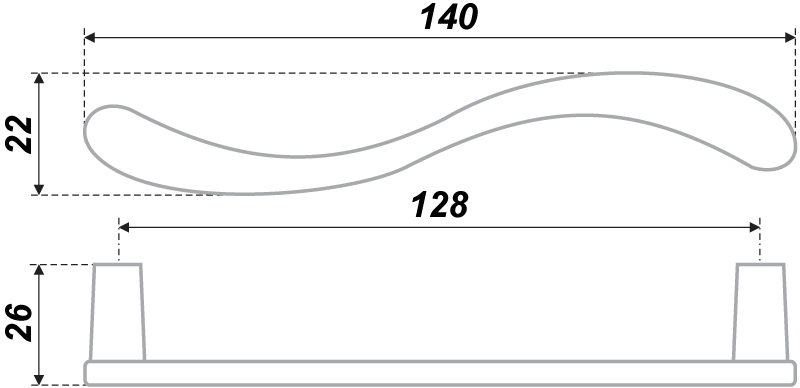 картинка Мебельная ручка RS154SC.4/128 от магазина DFCH 