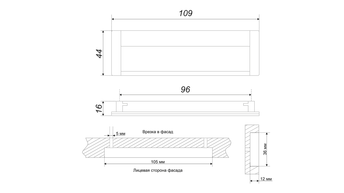 картинка Мебельная ручка RS056CP/SC.2/96 от магазина DFCH 