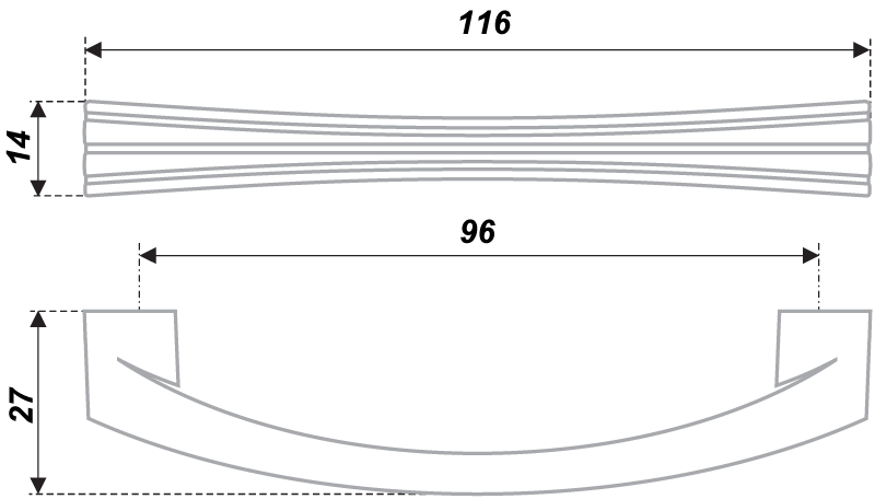 картинка Мебельная ручка ERIKA RS270DBL.4/96 от магазина DFCH 