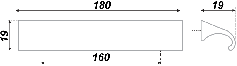 картинка Мебельная ручка RS059AL.4/160 от магазина DFCH 