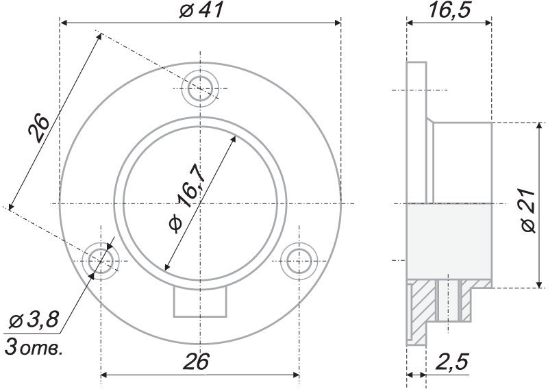 картинка Штангодержатель SHD02/1/1CP/3 от магазина DFCH 