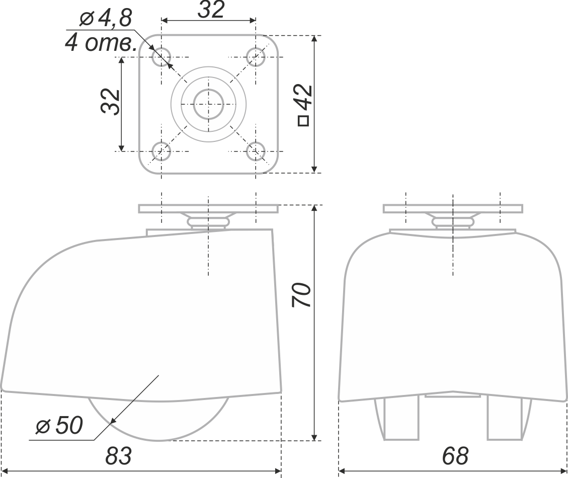 картинка Мебельная опора N112BL/BL.3 от магазина DFCH 