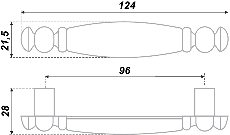 картинка Мебельная ручка RS115AB.4/96/W01 от магазина DFCH 