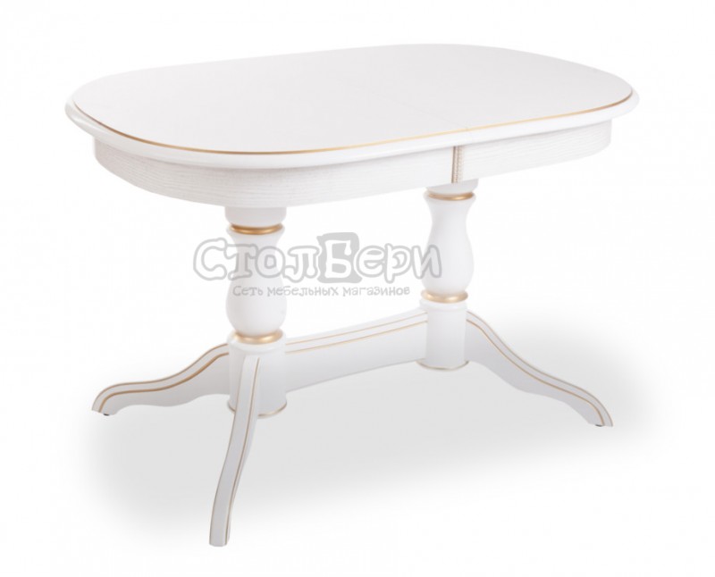 картинка Стол Лира 1200(1550)*800*780 с патиной (тон 1 с золотой патиной) от магазина DFCH 