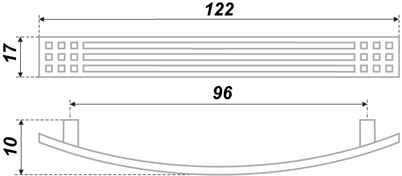 картинка Мебельная ручка RS003SC/DBL.4/96 от магазина DFCH 