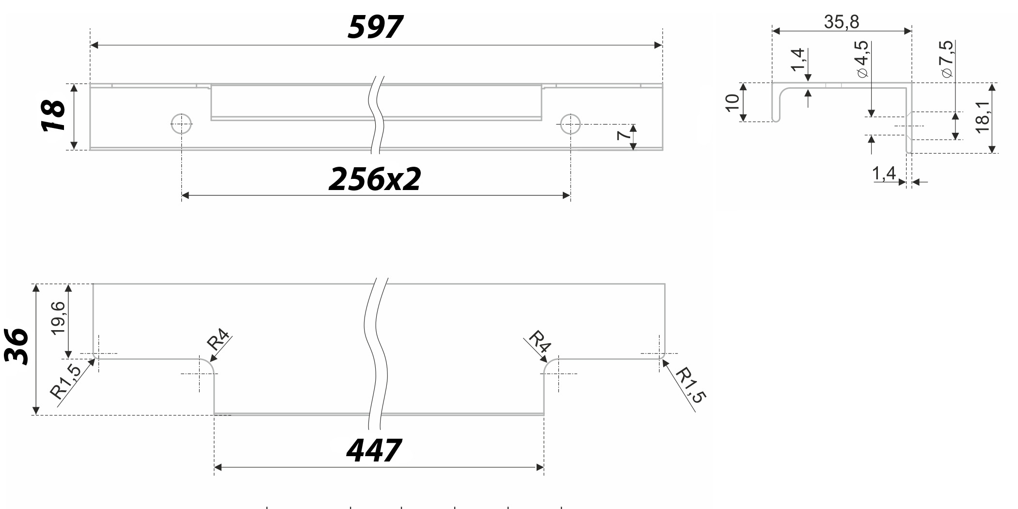 картинка Мебельная ручка RAY RT109SST.1/000/600 от магазина DFCH 