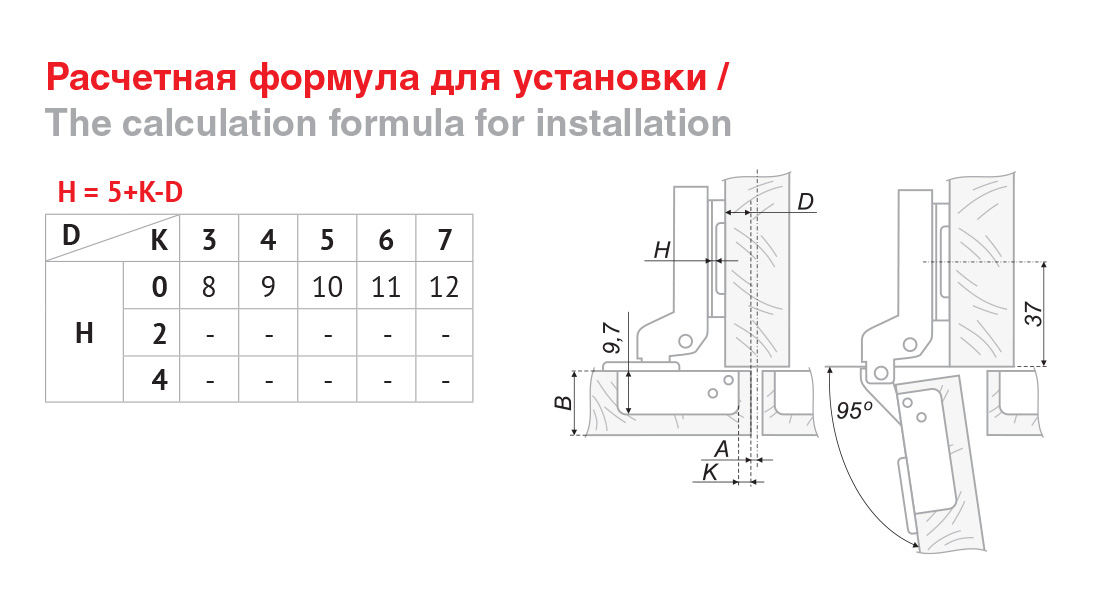 картинка Мебельная петля H404B21/2230 от магазина DFCH 