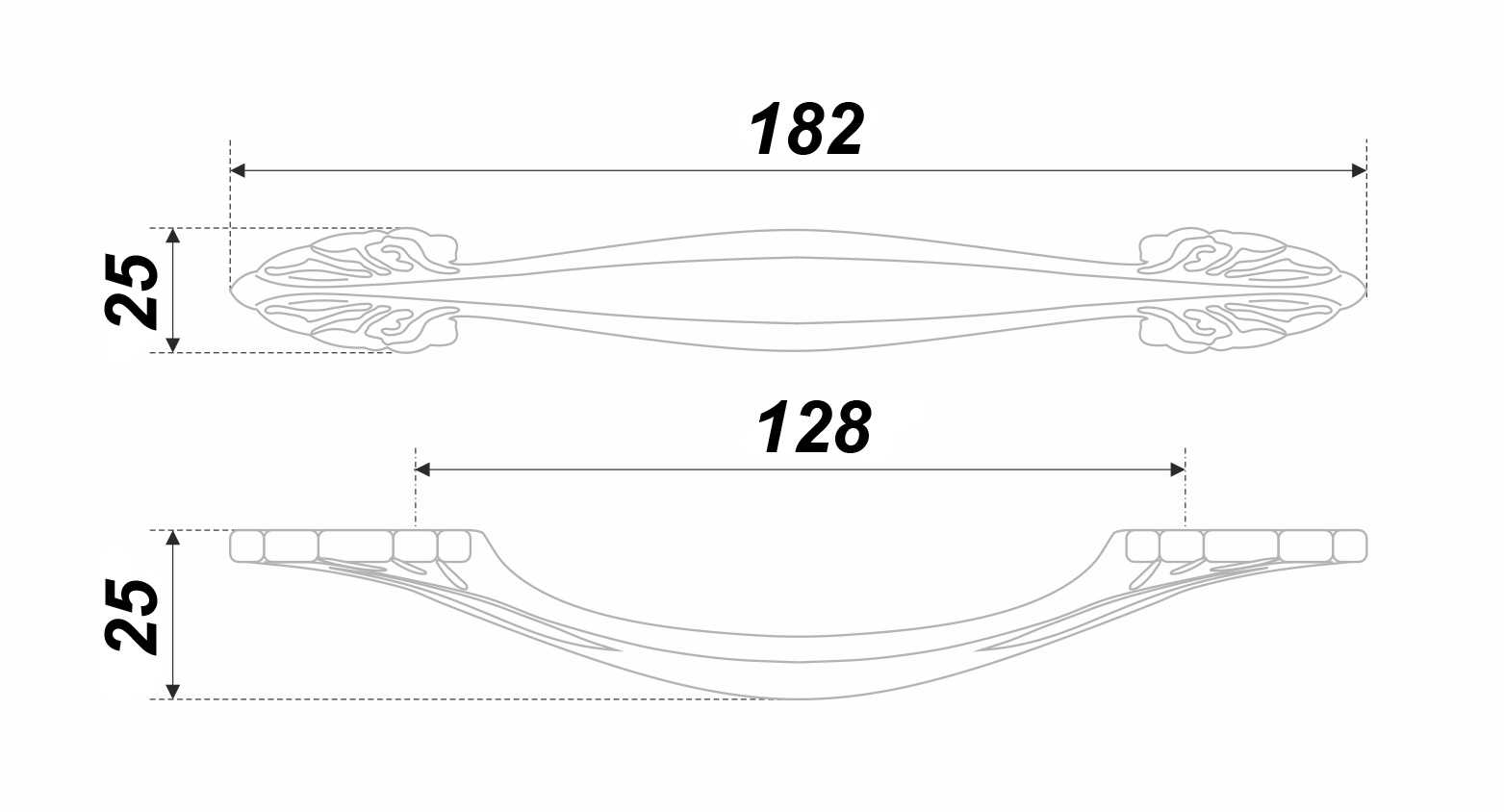 картинка Мебельная ручка ХЛОПОК RS472CP/W.3/128 от магазина DFCH 