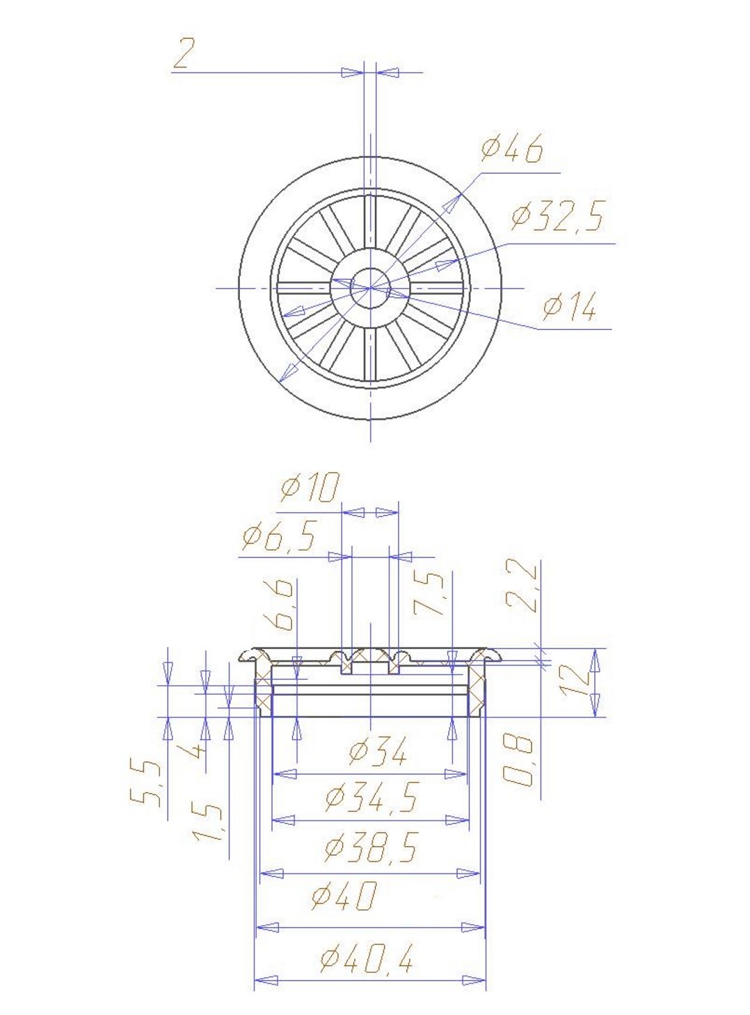 Вентиляц. решётка круглая D40мм пластик, коричневая купить по цене от  в Петербурге и Москве
