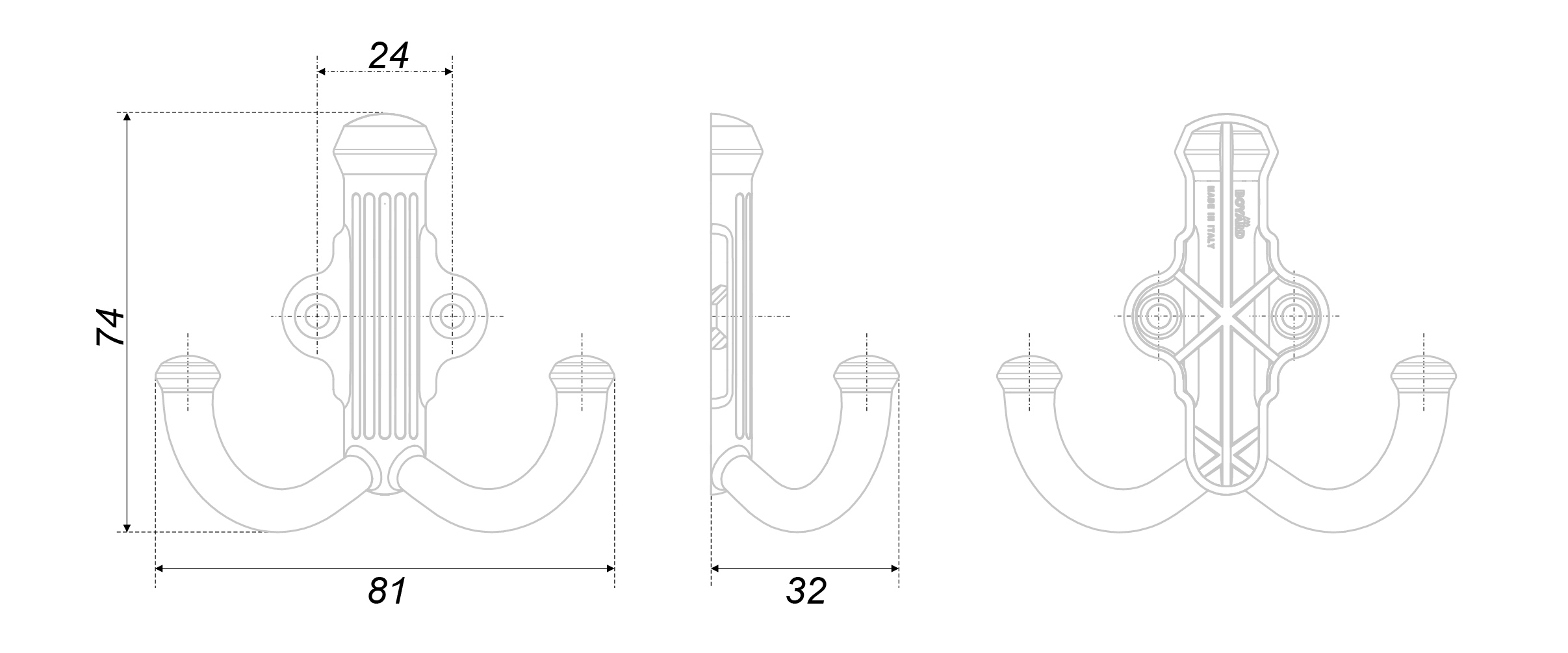 картинка Мебельный крючок RIGATA K251MAB.6 от магазина DFCH 