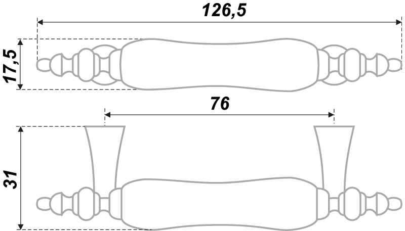 картинка Мебельная ручка RS116AB.4/76/W02 от магазина DFCH 