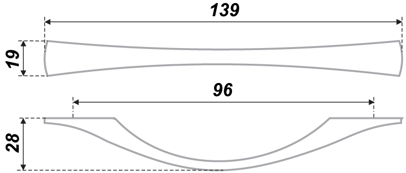 картинка Мебельная ручка RS034SC.4/96 от магазина DFCH 