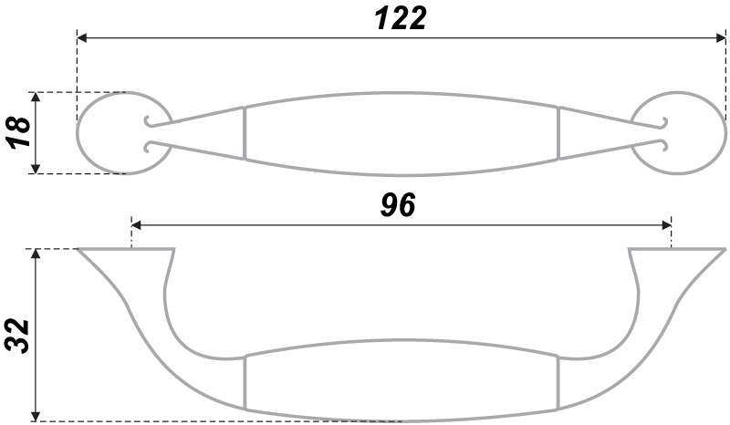 картинка Мебельная ручка RS168SC/BH.4/96 от магазина DFCH 