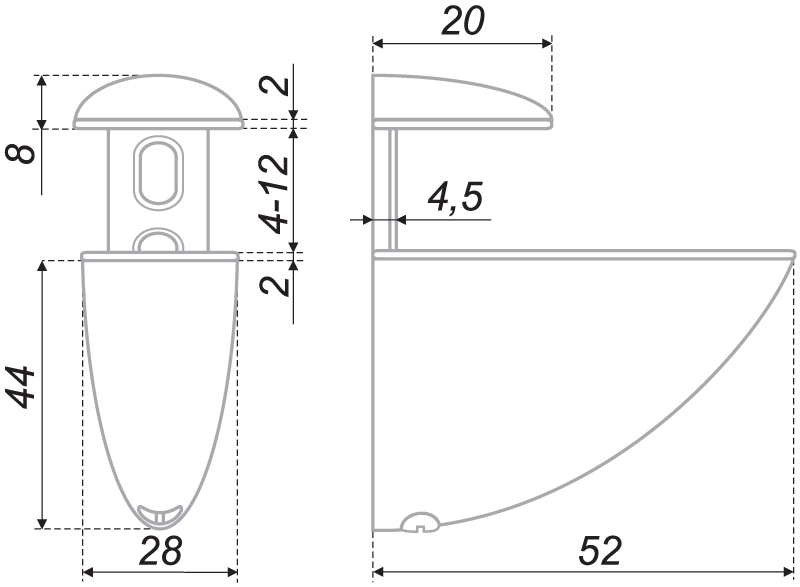 картинка Полкодержатель P505GP.2 от магазина DFCH 