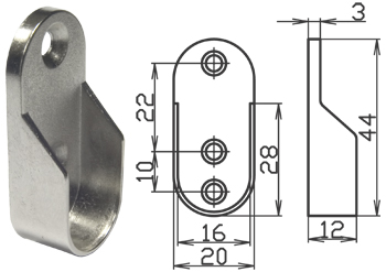 картинка Штангодержатель  для овальной штанги d30х15х3мм, литой от магазина DFCH 
