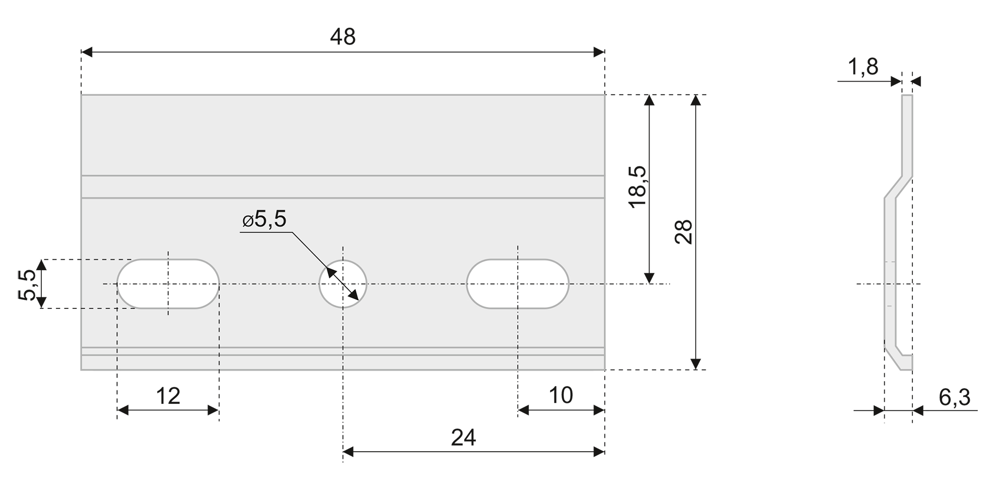 картинка Монтажная планка СНН01 от магазина DFCH 