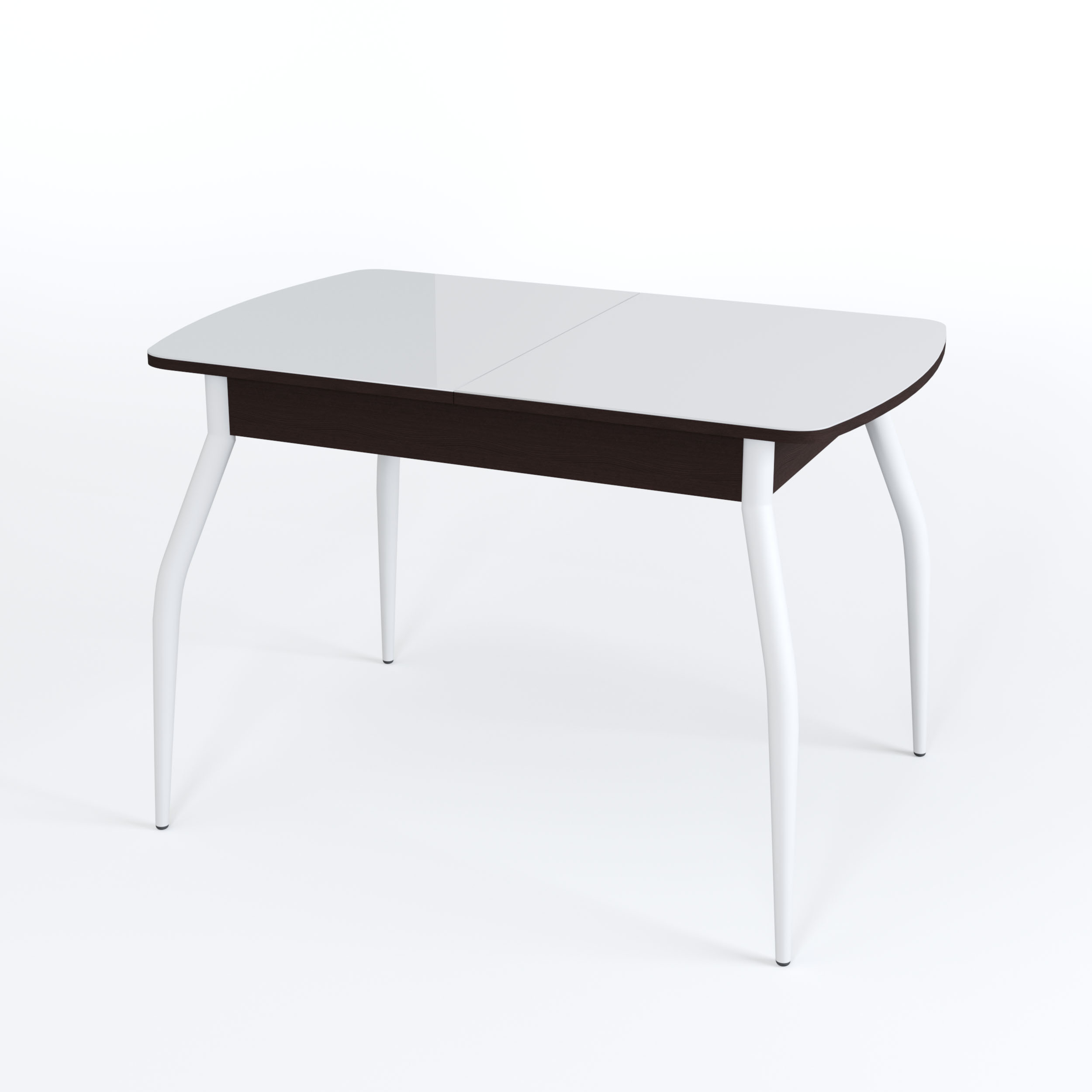 картинка Стол Чикаго СТ МП 1100(1400)*680*750 Ноги 01 белые (стекло Белое глянцевое цвет ВН) от магазина DFCH 