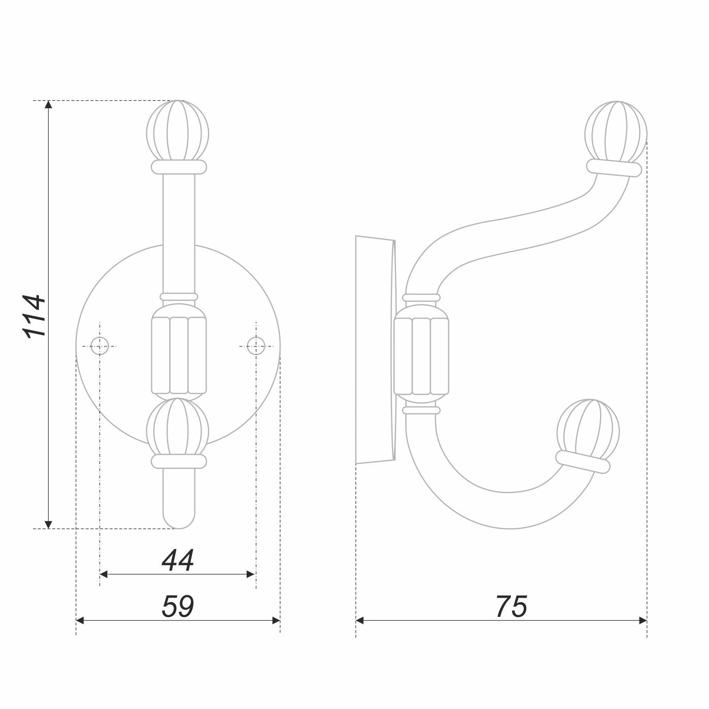 картинка Мебельный крючок PRINCESS K213BL.6 от магазина DFCH 